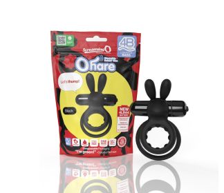 Screaming O 4B Ohare Vibrating Rabbit Double Cockring (Option: Black)