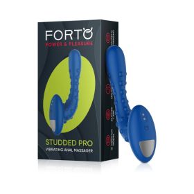 Forto Studded Pro Rechargeable Silicone Vibrating Anal Massager (Option: Blue)
