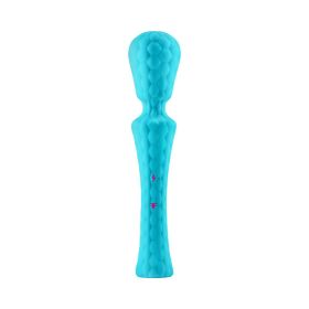 FemmeFunn Ultra Wand XL Rechargeable Flexible Textured Silicone Vibrator (Option: Turquoise)