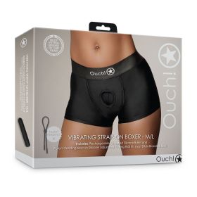 Ouch! Vibrating Strap On Boxer (Option: Black M/L)