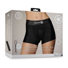 Ouch! Vibrating Strap On Boxer (Option: Black XS/S)