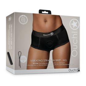 Ouch! Vibrating Strap On Brief Black (Option: M/L)