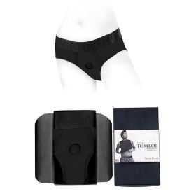 SpareParts Tomboi Nylon Briefs Harness Black (Option: Size XXS)