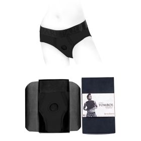 SpareParts Tomboi Nylon Briefs Harness Black (Option: Size 4XL)