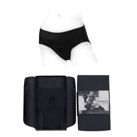 SpareParts Tomboi Rayon Briefs Harness Black (Option: Size XS)