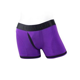 SpareParts Tomboii Nylon Boxer Briefs Harness Purple/Black (Option: Size L)