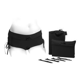 SpareParts Sasha Cinch Booty Short Harness Black (Option: Size S)
