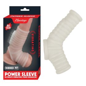 Nasstoys Power Sleeve Ribbed Fit Vibrating Penis Enhancer (Option: White)