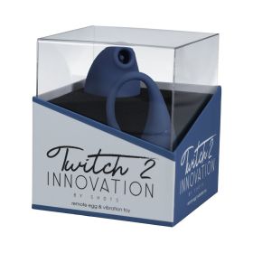 Twitch 2 Rechargeable Suction and Flapping Vibrator with Remote Control Vibrating Egg (Option: Blue/Grey)