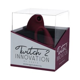 Twitch 2 Rechargeable Suction and Flapping Vibrator with Remote Control Vibrating Egg (Option: Burgundy)