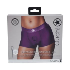 Ouch! Vibrating Strap On Boxer (Option: Purple M/L)