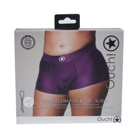 Ouch! Vibrating Strap On Boxer (Option: Purple XL/XXL)