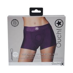 Ouch! Vibrating Strap On Boxer (Option: Purple XS/S)