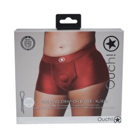 Ouch! Vibrating Strap On Boxer (Option: Red XL/XXL)