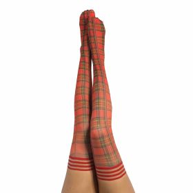 Kixies Grace Plaid Thigh High  Red (Option: Size B)