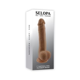 Selopa Natural Feel Flexskin Bendable Dildo with Moving Material 7 in (Option: Dark)