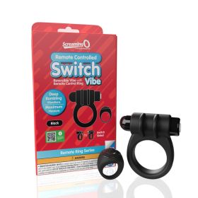 Screaming O Remote Controlled Switch Vibrating Ring (Option: Black)