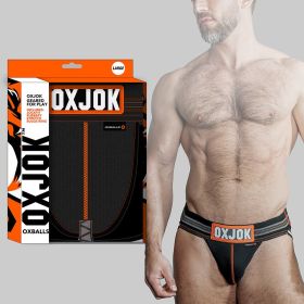 Oxballs Oxjok Slingjock Upthrust Slider Strap Jock Black Iron (Option: 2XL)