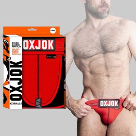 Oxballs Oxjok Slingjock Upthrust Slider Strap Jock Red Hot (Option: 2XL)