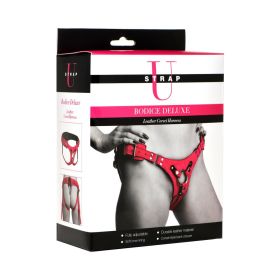 Strap U Bodice Deluxe Leather Corset Harness (Option: Pink)