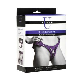 Strap U Bodice Deluxe Leather Corset Harness (Option: Purple)
