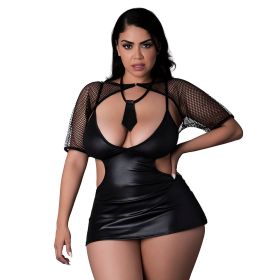 Magic Silk Dress Up Miss Behaving Set Costume Black (Option: Queen Size)