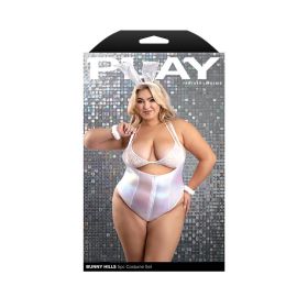 Fantasy Lingerie Play Bunny Hills 5 Piece Bunny Costume Set White (Option: XL/2XL)