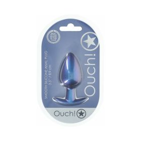 Ouch! Smooth Silicone Anal Plug (Option: Large 3.5 in. Metallic Blue)