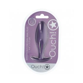 Ouch! Smooth Silicone Oval Anal Plug (Option: 4.6 in. Metallic Purple)