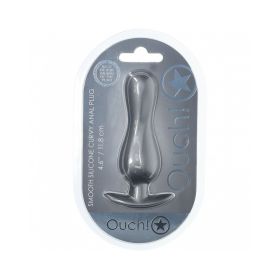 Ouch! Smooth Silicone Curvy Anal Plug (Option: 4.6 in. Gun Metal)