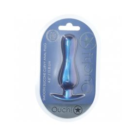 Ouch! Smooth Silicone Curvy Anal Plug (Option: 4.6 in. Metallic Blue)