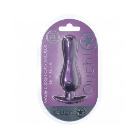 Ouch! Smooth Silicone Curvy Anal Plug (Option: 4.6 in. Metallic Purple)