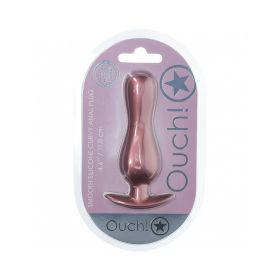Ouch! Smooth Silicone Curvy Anal Plug (Option: 4.6 in. Rose Gold)