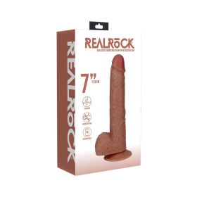 RealRock 7 in. Vibrating Cock with Balls Regular Straight (Option: Tan)