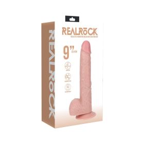 RealRock 9 in. Vibrating Cock with Balls Regular Straight (Option: Beige)
