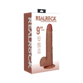 RealRock 9 in. Vibrating Cock with Balls Regular Straight (Option: Tan)