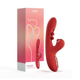 Honey Play Box Tickler Wiggling G Spot Vibrator & Tapping Clitoral Stimulator (Option: Red)