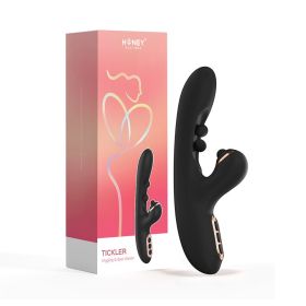 Honey Play Box Tickler Wiggling G Spot Vibrator & Tapping Clitoral Stimulator (Option: Black)