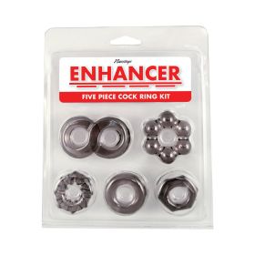 Enhancer Five Piece Cock Ring Set (Option: Black)