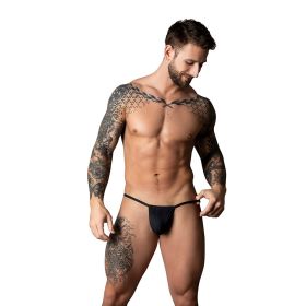 Male Power The Ultimate Duo CRR Pouch G String & Red Cock Ring Black (Option: L/XL)