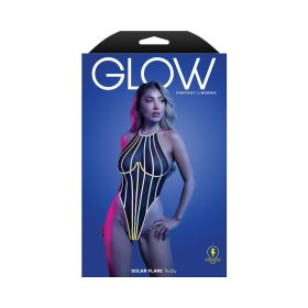Fantasy Lingerie Glow Solar Flare Halter Tie Teddy with Underwire (Option: M/L)