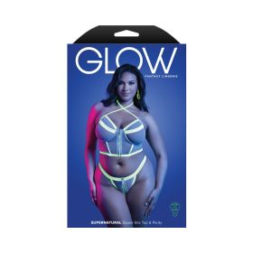 Fantasy Lingerie Glow Supernatural Glow in the Dark Zipper Top & Panty (Option: Queen Size)