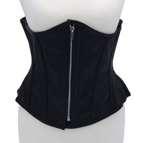 Rouge Leather Corset Black (Option: S/M)