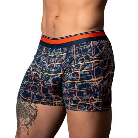 Male Power Soo Cumfy Boxer Brief (Option: Navy/Orange M)