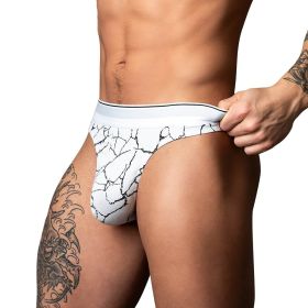 Male Power Soo Cumfy Thong (Option: Black/White L/XL)