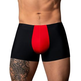 Male Power Hot Mesh Pouch Short (Option: Black/Red S)