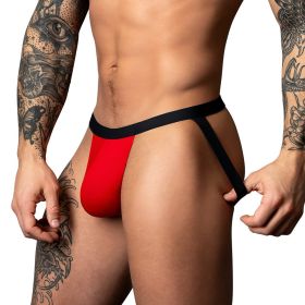 Male Power Hot Mesh Jock (Option: Black/Red S/M)