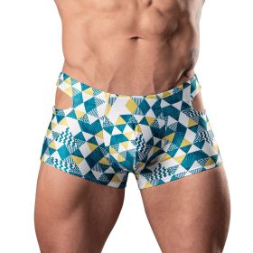 Male Power Cut It Out! Cutout Mini Short (Option: Blue/White S)