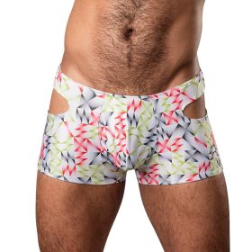 Male Power Cut It Out! Cutout Mini Short (Option: Red/Black S)