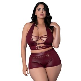 Lust Fetish Thalia Burgundy (Option: Queen Size)